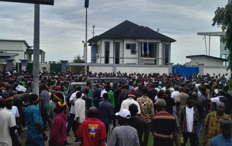 Breaking: Thousands Throng Port Harcourt Airport To Receive Governor Fubara
